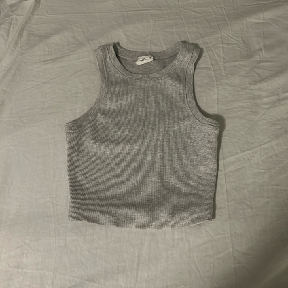 From tilly's, grey high neck crop top